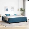 Bed Frame with Mattress Dark Blue 200 x 200 cm Fabric