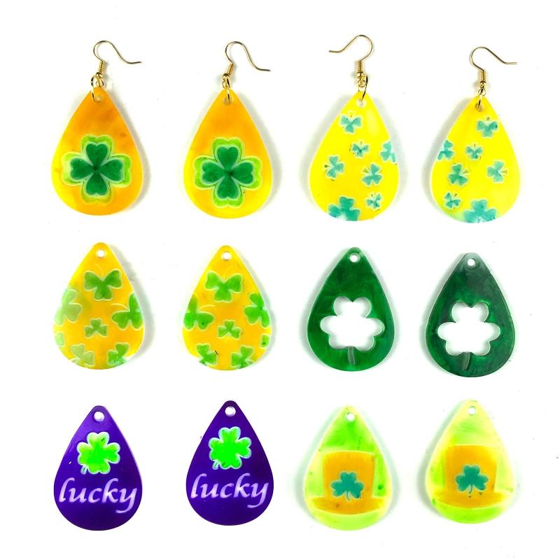 Ohrring Harzform Kleeblatt Ornament Silikonform Epoxidharz Gießen mit Loch für DIY Handwerk Schmuckherstellung Anhänger