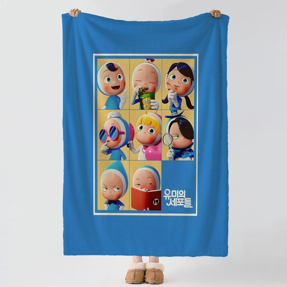 Manhwa Y-Yumis C-Cells Throw Soft Warm Flannel Blanket, Multi-use Throw for Bed Sofa Office, Air Conditioning Nap Blanket 75x90cm