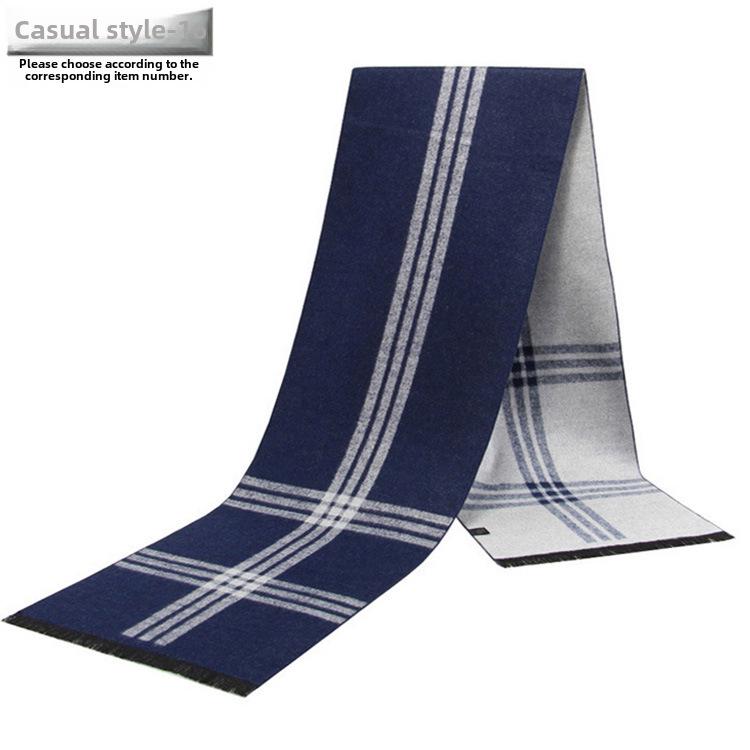 Men's Autumn & Winter Plaid Imitation Cashmere Scarf - Warm & Thick Custom Design