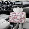 2D Flat, 1 Pink Temptation Aesthetic Tissue Box - Pink Bow and Star Pattern Design, Suitable for Home and Parties - Stylish Tissue Storage Box, Suitab