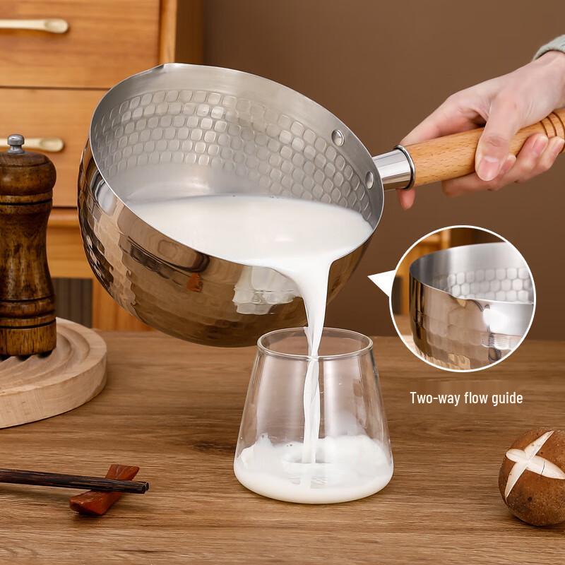 Wutuo Japanese Style Stainless Steel Yukihira Pot with Wooden Handle