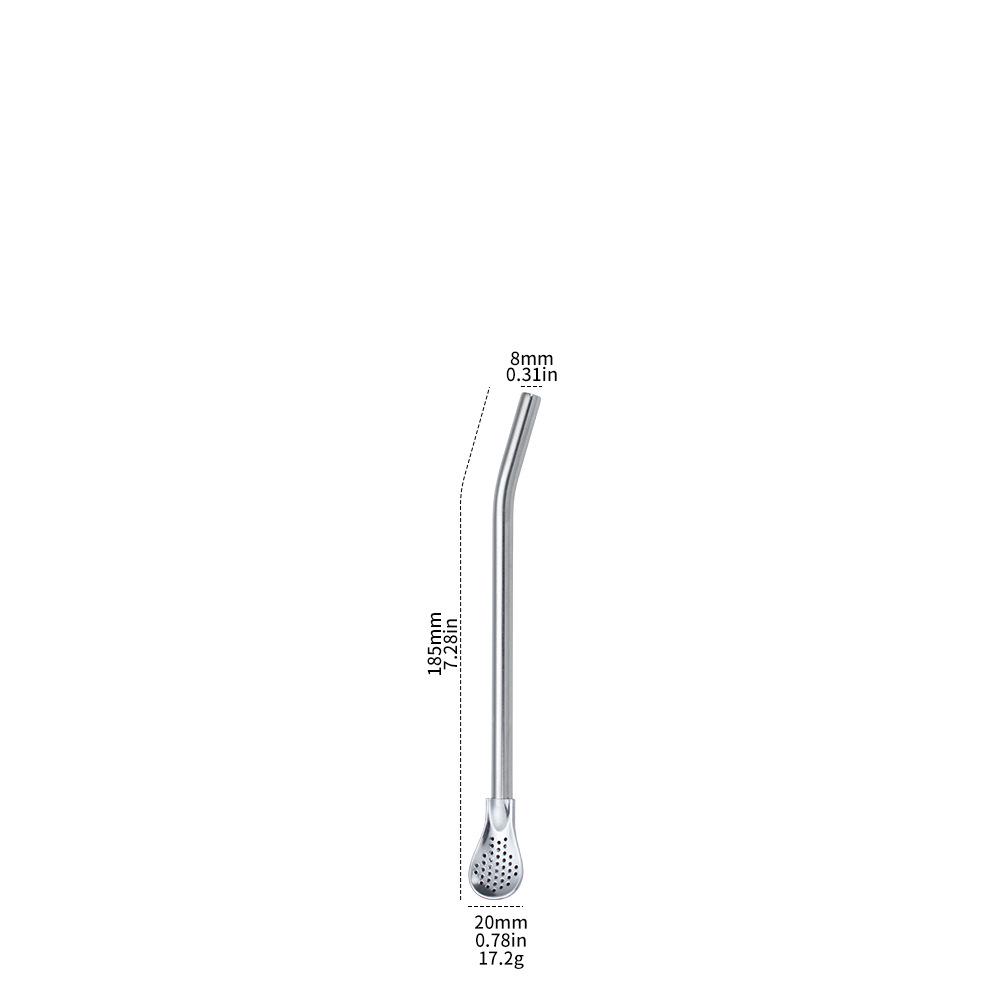 Stainless Steel Dual-Use Straw Spoon for Cocktails and Tea