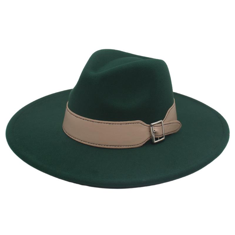 Men'S And Women'S Enlarged Brim, Wide Belt Buckle Top Hat, Jazz Hat, Trendy Hat