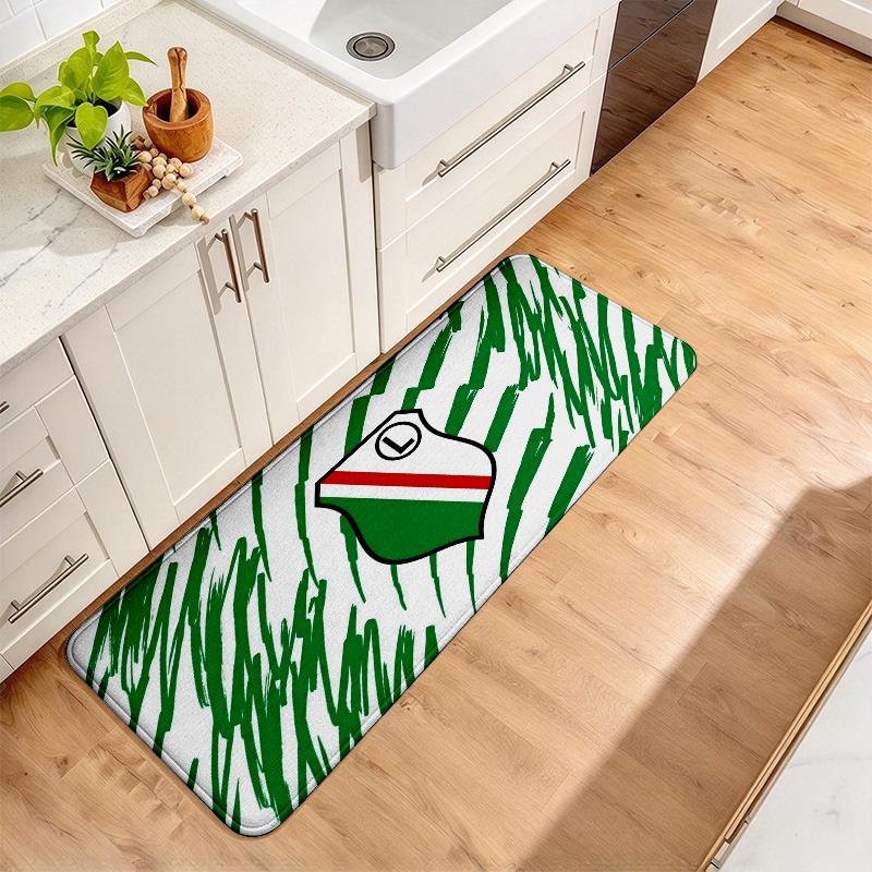Legia Warsaw Flannel Kitchen Mat Christmas Soft Area Rug Non Slip Floor Carpet Home Decoration