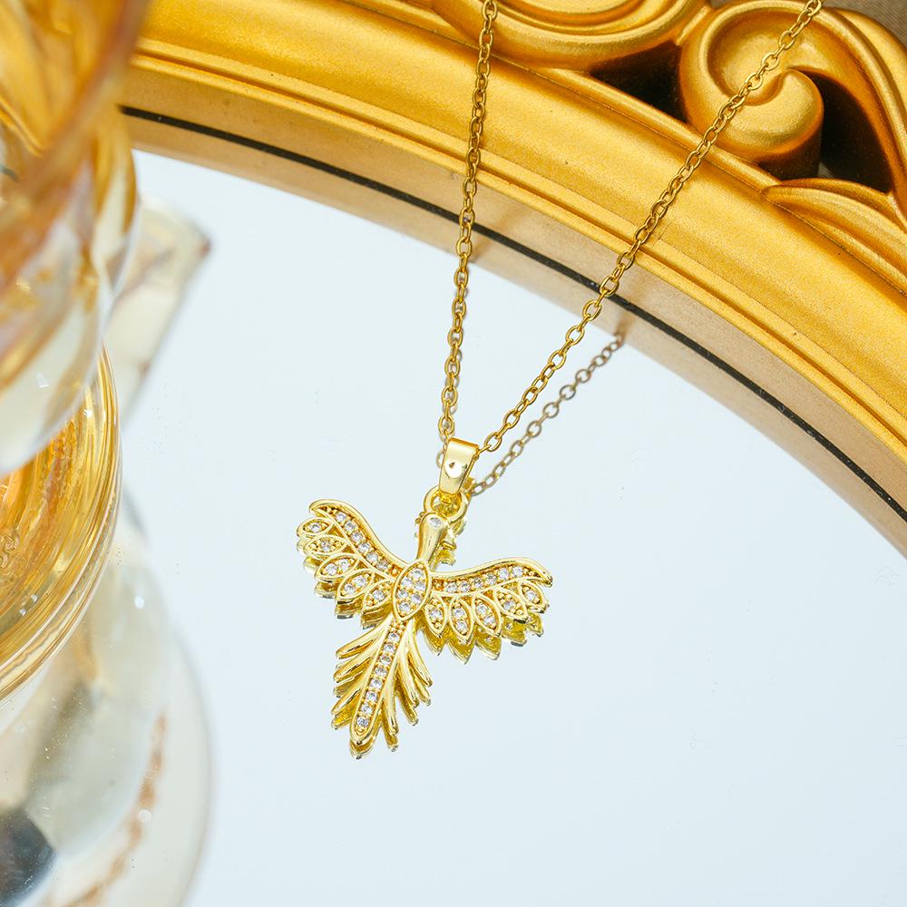 

Кольє «Фенікс» з повним діамантовим покриттям з титанової сталі: Елегантний жіночий ланцюжок на ключицю