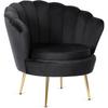 Relaxing Armchair for the Living Room Angel Seashell Black Velour Modern