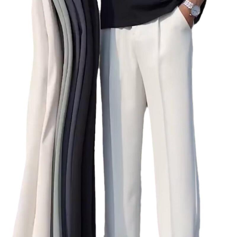 2024 Men's Trendy High Street Nine-Point Suit Pants - Large Size, Straight Fit