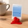 Melting Heart Photo Stand, 3D Printed Mini Desktop Picture Holder, Compact Card Display for Valentine's Day Anniversary Gift, Romantic Office Decor