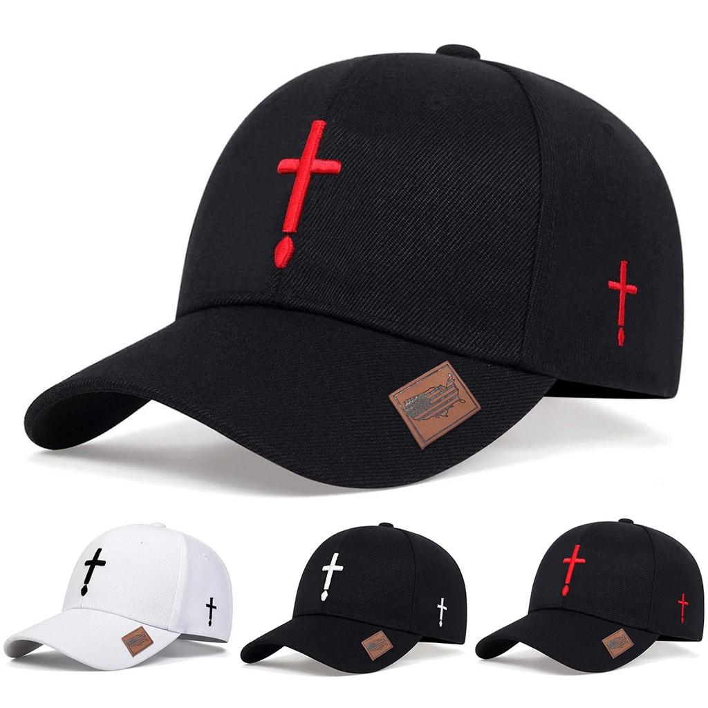 Baseball Stitching Embroidered Cross Neutral Gender Women Men For Caps Spring Autumn Outdoor Adjustable Casual Hats Dad Hat Sunscreen Hat