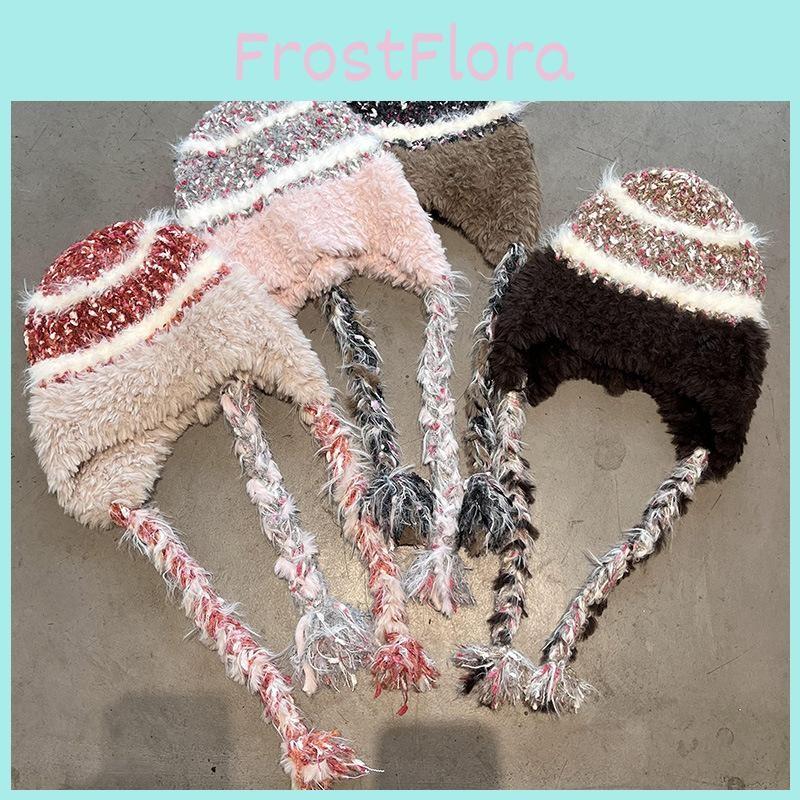 Warm Winter Knit Cap Padded Lining Women Cold Weather Trendy Hat Breathable