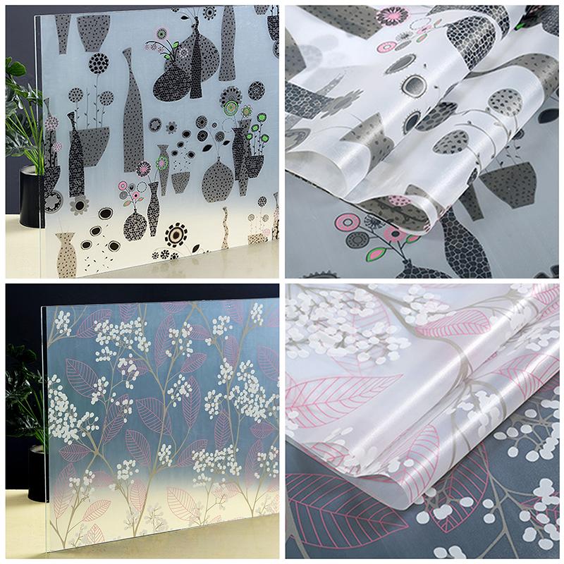 Window Privacy Film Glass WindowFilm Removable Vinyl Door Window CoveringsUV Blocking Sticker for Home Deco