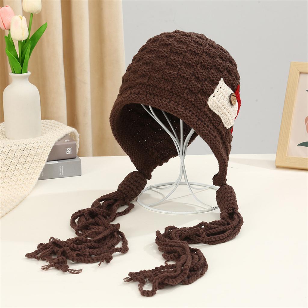 Womens Winter Peruvian Cover Ears Beanie Hat Ear Flap Sherpas Ski Snow Hats Knit Cute Tassels Beanies Hat