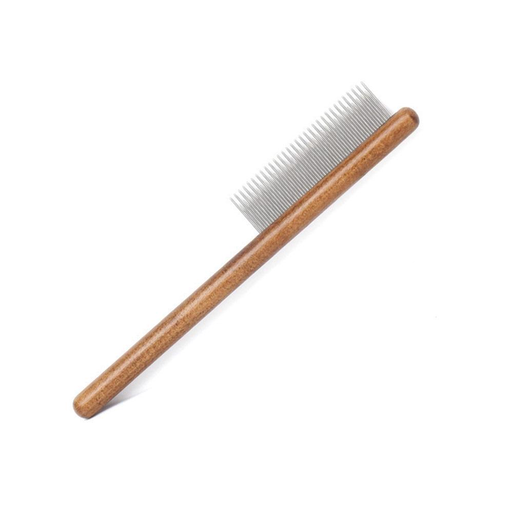 Pet Comb With Rounded Ends Stainless Steel Teeth For Long And Short Haired Cats Wooden Handle Cat Dog Combs Pet Grooming Tool
