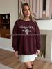 Trendy Oversized Thickened Round Neck Hoodie with Stylish Print for Autumn and Winter