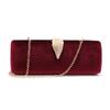 Clutch Bags Velvet Flap Design Evening Bags Leaf Metal Chain Shoulder Handbags Glitter Ladies Girl Event Purse
