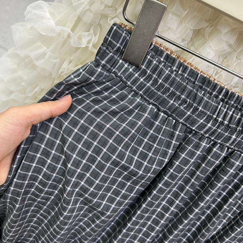 2025 Retro Plaid Layered A-line Women's Skirt for Autumn/Winter