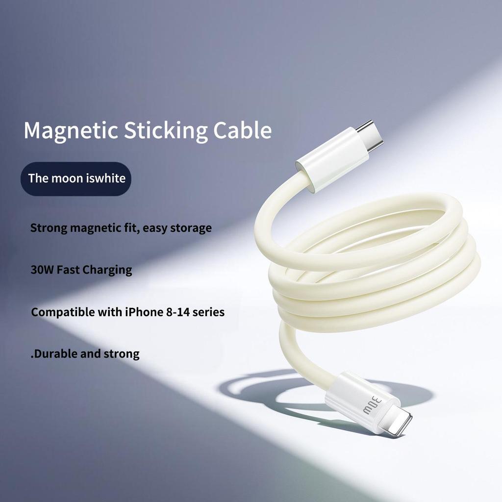 240W Silicone Magnetic Fast Charging Cable for Apple, Android, Tablets & Laptops