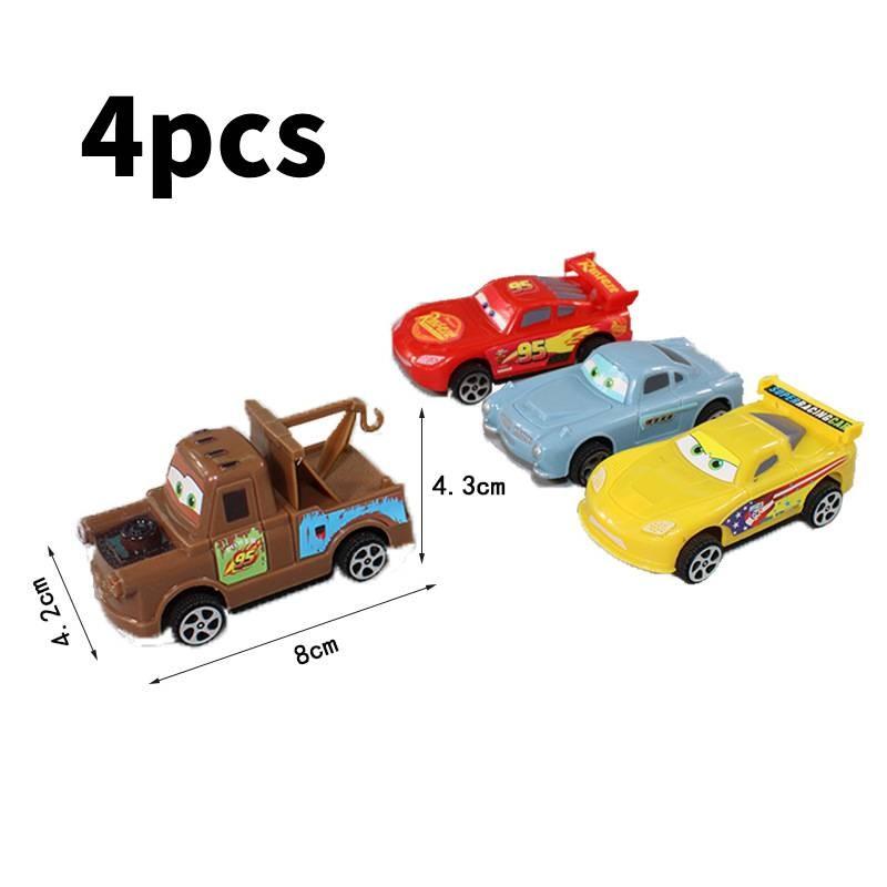 

4 шт. Модель машинок 3 Игрушка для торта, выпечки, украшения десертов, мультяшный детский подарок на день рождения