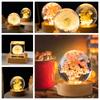 Crystal Ball Night Lights 3D Dandelion Glass Ball Wooden Base Atmosphere Lamp Table Lamp Tabletop Decorations Christmas