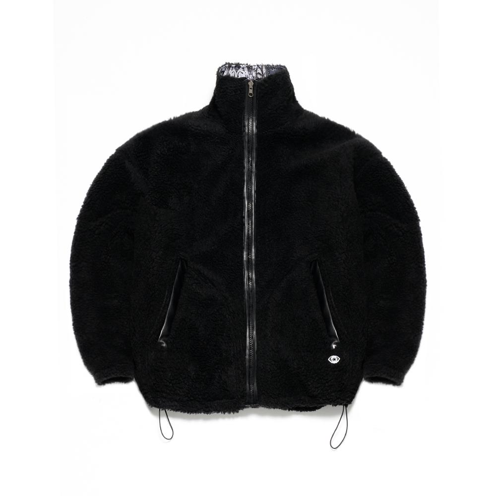 Fm91.02 Teddy Bear & Paisley Reversible Jacket Black
