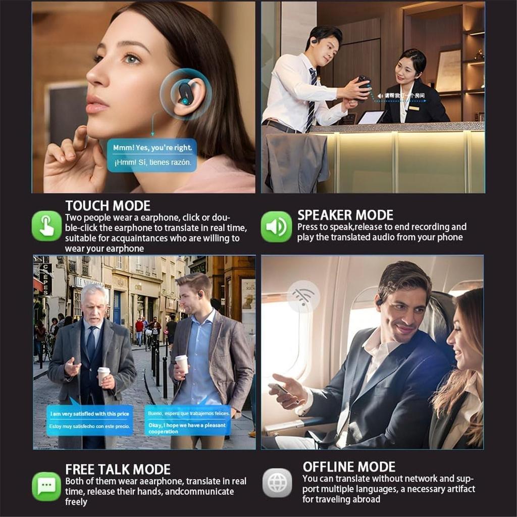 Translation Earbuds AI Translator Ear Buds 143 Languages Wireless Bluetooth 5.4 Translating Earphones with APP Translate Headphone for Travel Business