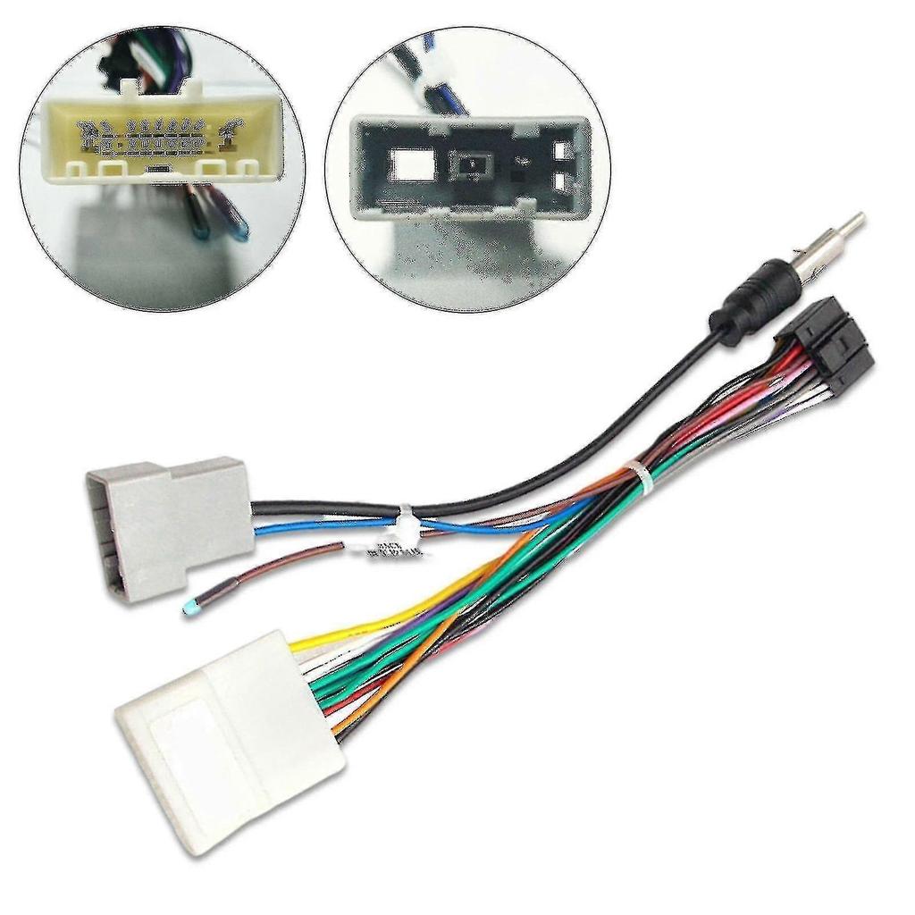 20 Pin Wiring Harness Adapter 1 / 2 Din Android Stereo Power Cable Comptiable With Nissan