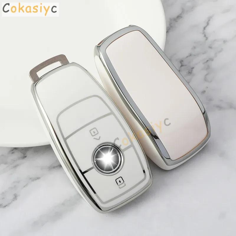 ECGP7 2/3/4 Bottons Silver Tpu Car Key Case Cover for Mercedes Benz A C E S G Class GLC CLE CLA GLB GLS W177 W205 W213 W222 X167 AMG