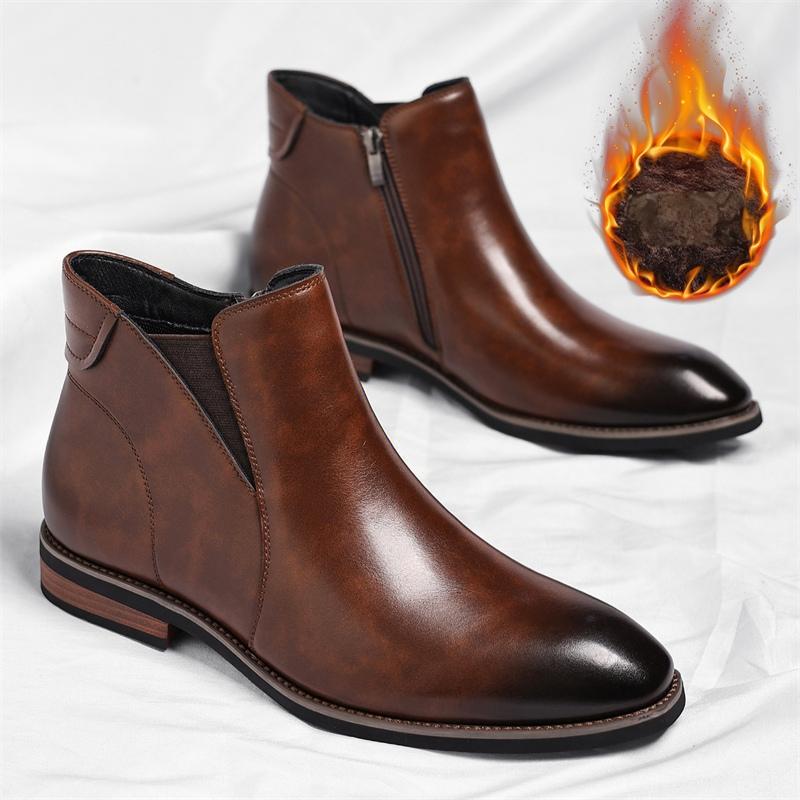 

Men Winter Boots Leather Plush Casual Fashion Outdoor Durable Comfortable Wear For Daily Use Durable Material With Good Quality 39