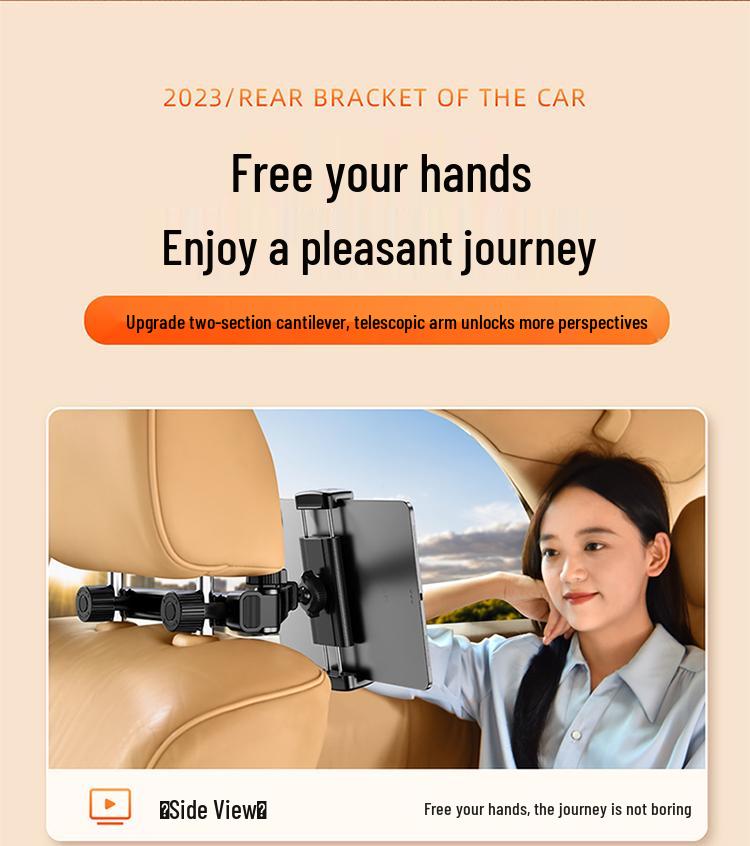 Adjustable Rear Seat Tablet & Phone Holder for Car Headrest