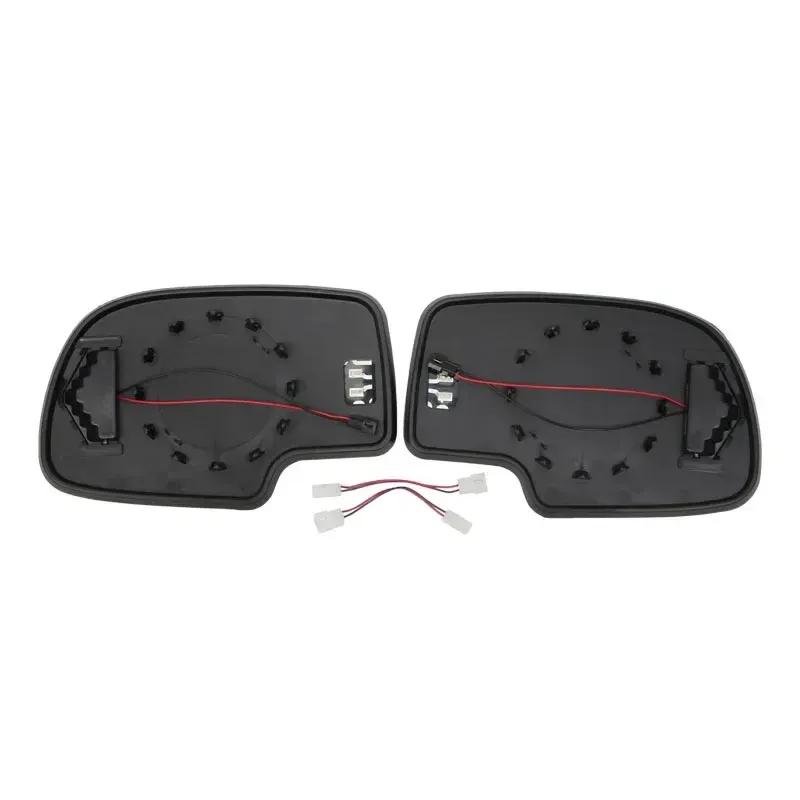 For GMC Cadillac Chevy Silverado 1500 2003 - 2007 Driver / Passenger Side Door Wing Mirror Glass Heated Turn Signal Light Plate