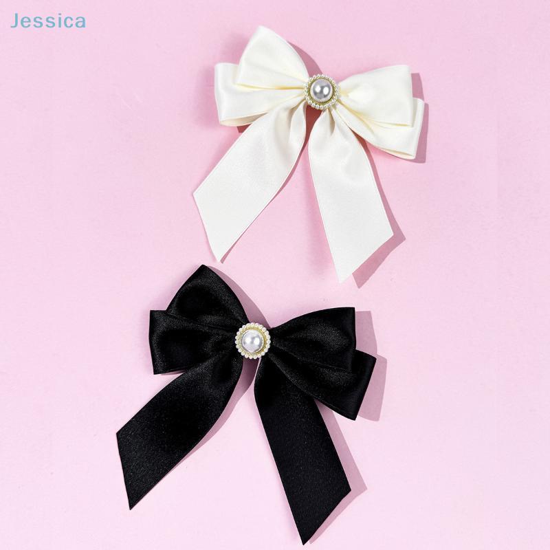Elegante Satin Imitation Perlen Schleife Brosche Krawatte Bluse Pullover Ausschnitt Accessoire College Stil Jk Dekoration Brosche Pin