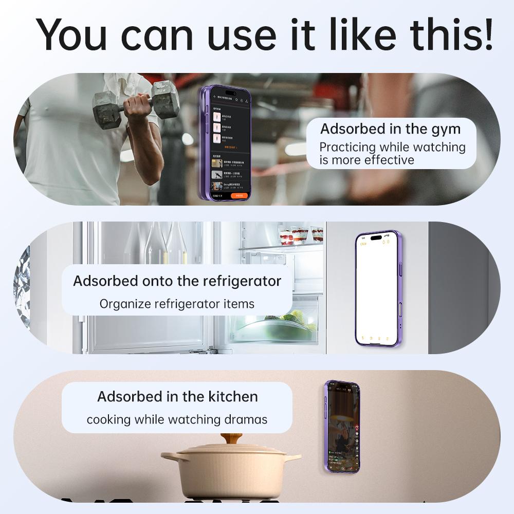 For iPhone 16 Pro Case Compatible with MagSafe Suction Cup Kickstand PC Phone Cover