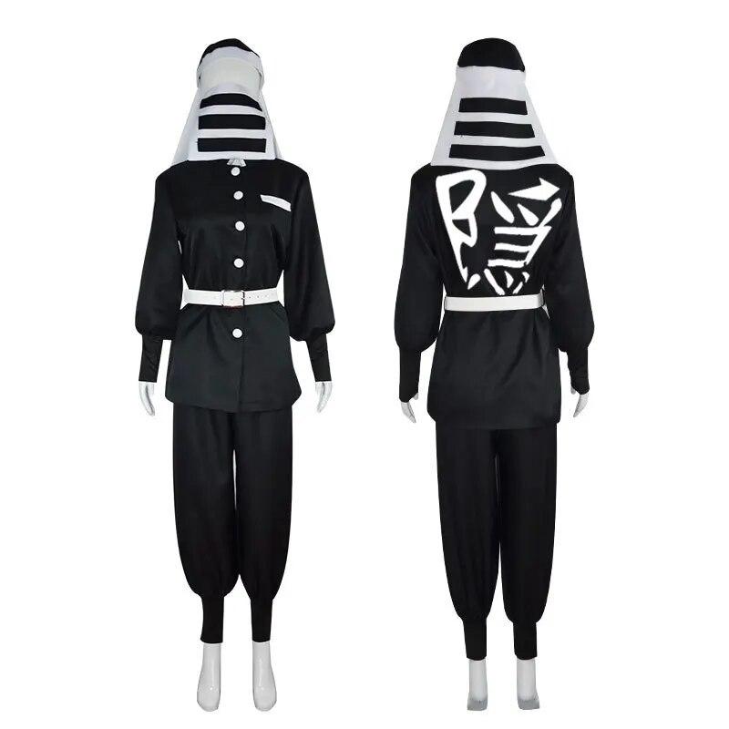 

Goto Cosplay Costume Аніме Demon Slayer Swordsmith Village Arc Kimetsu no Yaiba Black Kakushi Uniform Face Cover Outfits XXXL