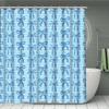 Blue Bowknot Curtains Shower Curtain Set For Bathroom Modern Bath Rug Decor For Bathroom Shower Curtains Multi-Size With 12Hooks