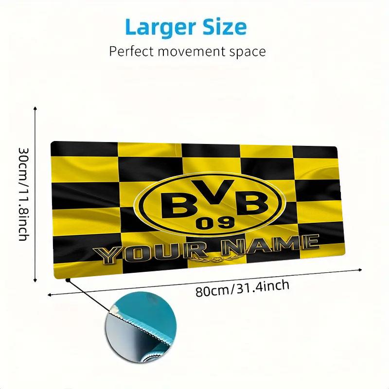 Borussia Individueller Name Große Größe Mauspads Große Gaming-Tischunterlage Rutschfest Laptop Tablet Großes Mauspads XXL Matte Mini-PC Spielmatte Mit Verriegeltem Rand