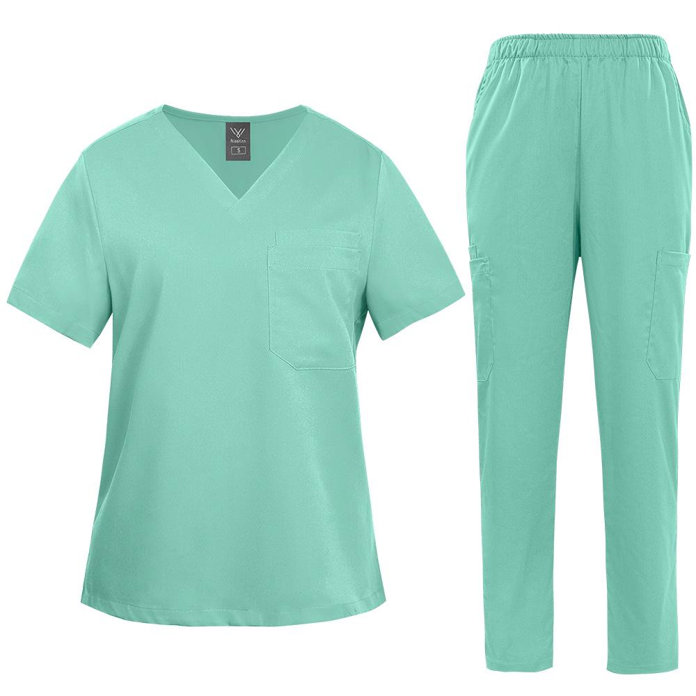 Multicolor Beautician Lab Workwear Solid Color Beauty Salon Nursing Uniforms Pet Clinic Scrubs Uniforms Work Clothes