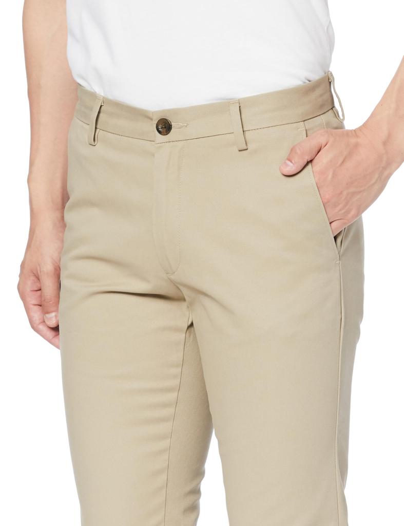 [Amazon Essentials] Men's Slim Fit Chino Pants, No Pleats, Non-Stretch, Khaki Beige, W28 / L28