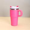 Tazza da auto in acciaio inossidabile da 20 oz con manico e cannuccia, Raffreddatore di ghiaccio termoisolato per bambini