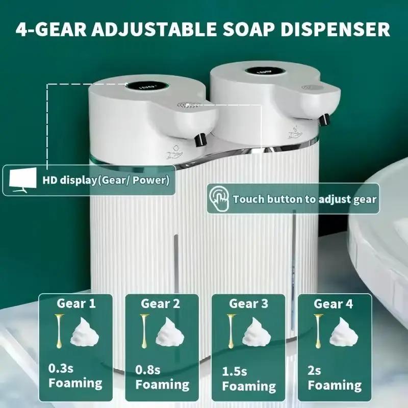 Double-Head Touchless Foam/Gel Infrared Induction Electric Automatic Senor Soap Dispenser Wall-Mounted Hand Washing Pump Machine