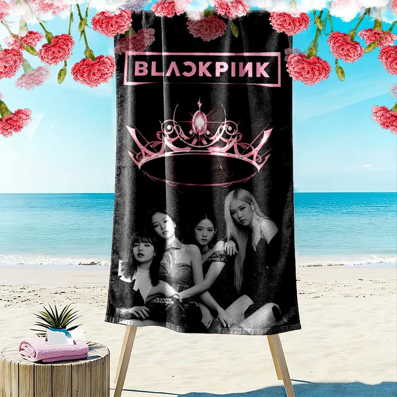 BLACKPINK Print Beach Towel, Large Soft Quick Dry Towel for Beach Camping Swimming