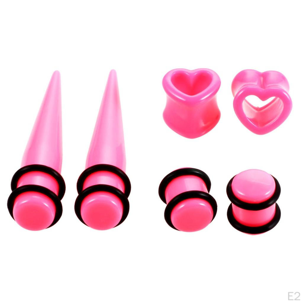 48-teiliges 14G-0000G Acryl Ohrdehner-Set Kegel Herz Tunnel Plug