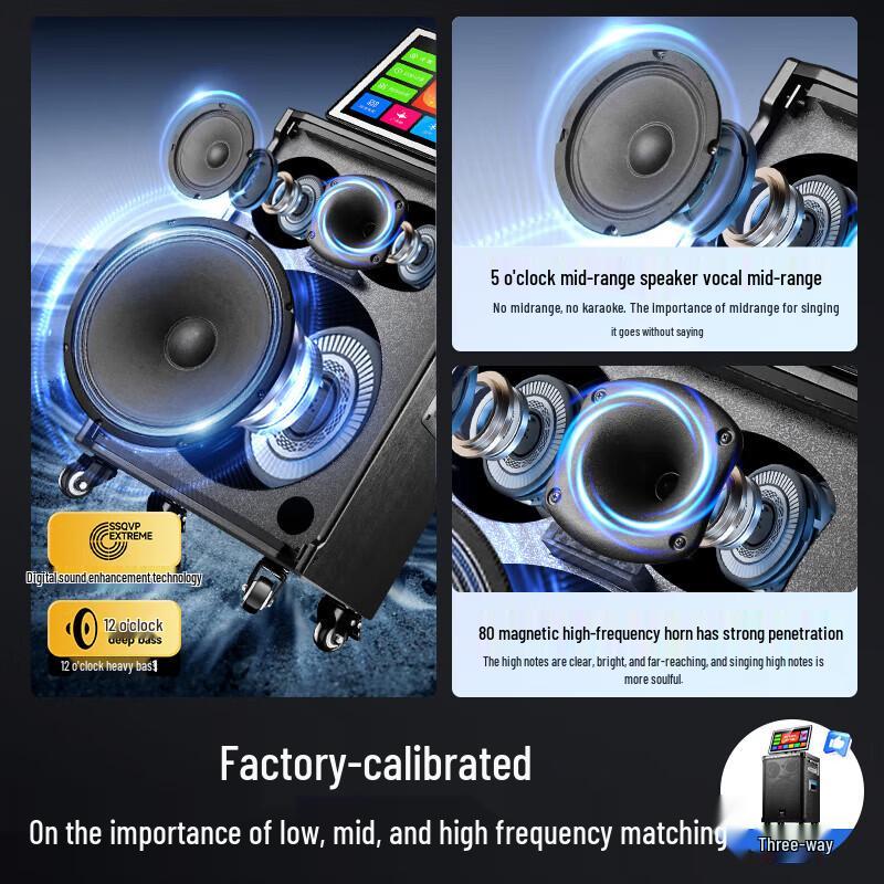 SAST SA-501MAX All-in-One Portable KTV Karaoke Speaker with Screen CN plug (adapter included)