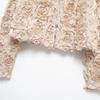 Street Short 3d Flower Lace Jacket Women Chic O-neck Long Sleeve Zipper Female Coats Autumn Lady All-match Outwears