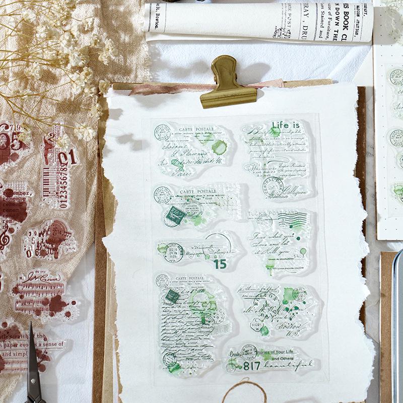 Artistic Silicone Stamps: Letter Paper, Postmarks, Coffee, Snowflakes, DIY Planner Scene Decorations