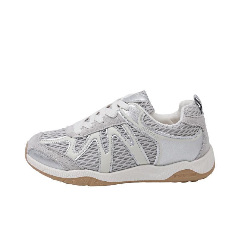 Retro mesh breathable German training shoes women's autumn new thick-soled versatile casual little white shoes lightweight sports Forrest Gump shoes