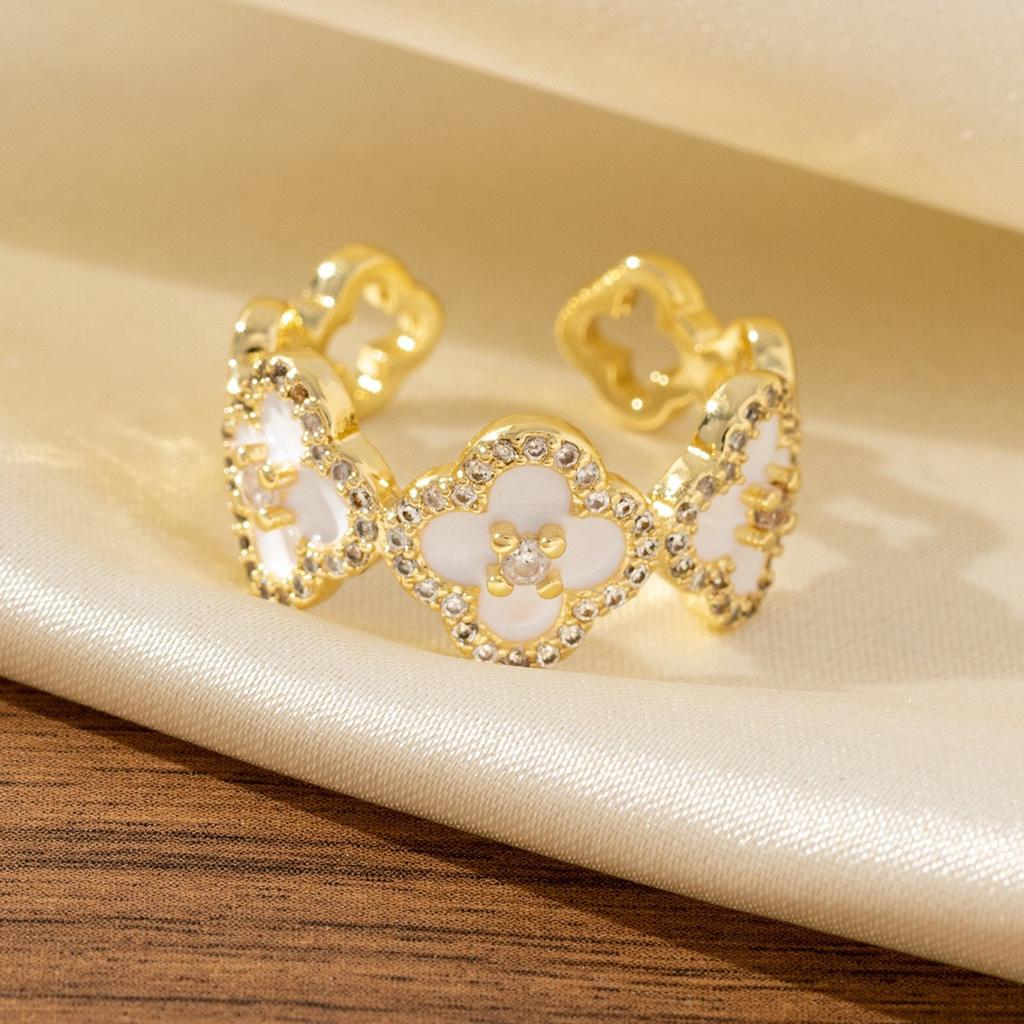 Lucky Four-leaf Clover Ring - Unique High-end Open and Adjustable Ring