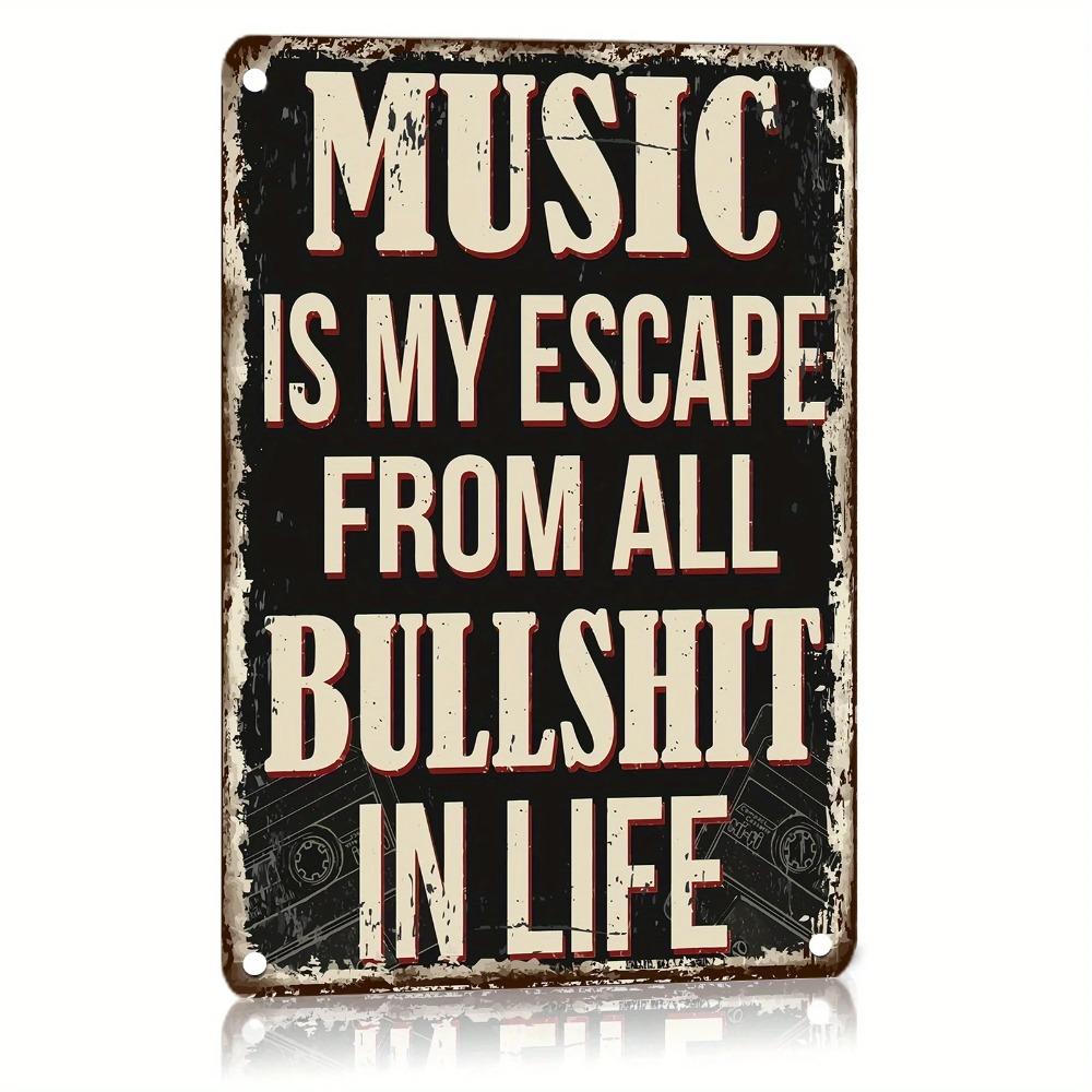 Music Quote Aluminum Metal Sign Vintage Music Room Wall Decor Plaque for Studio Bar Cafe