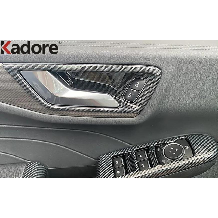 For Ford Kuga Escape     2024 Carbon Fiber Car ide Inner Door Handle Bowl Cover Trim Interior Accessories