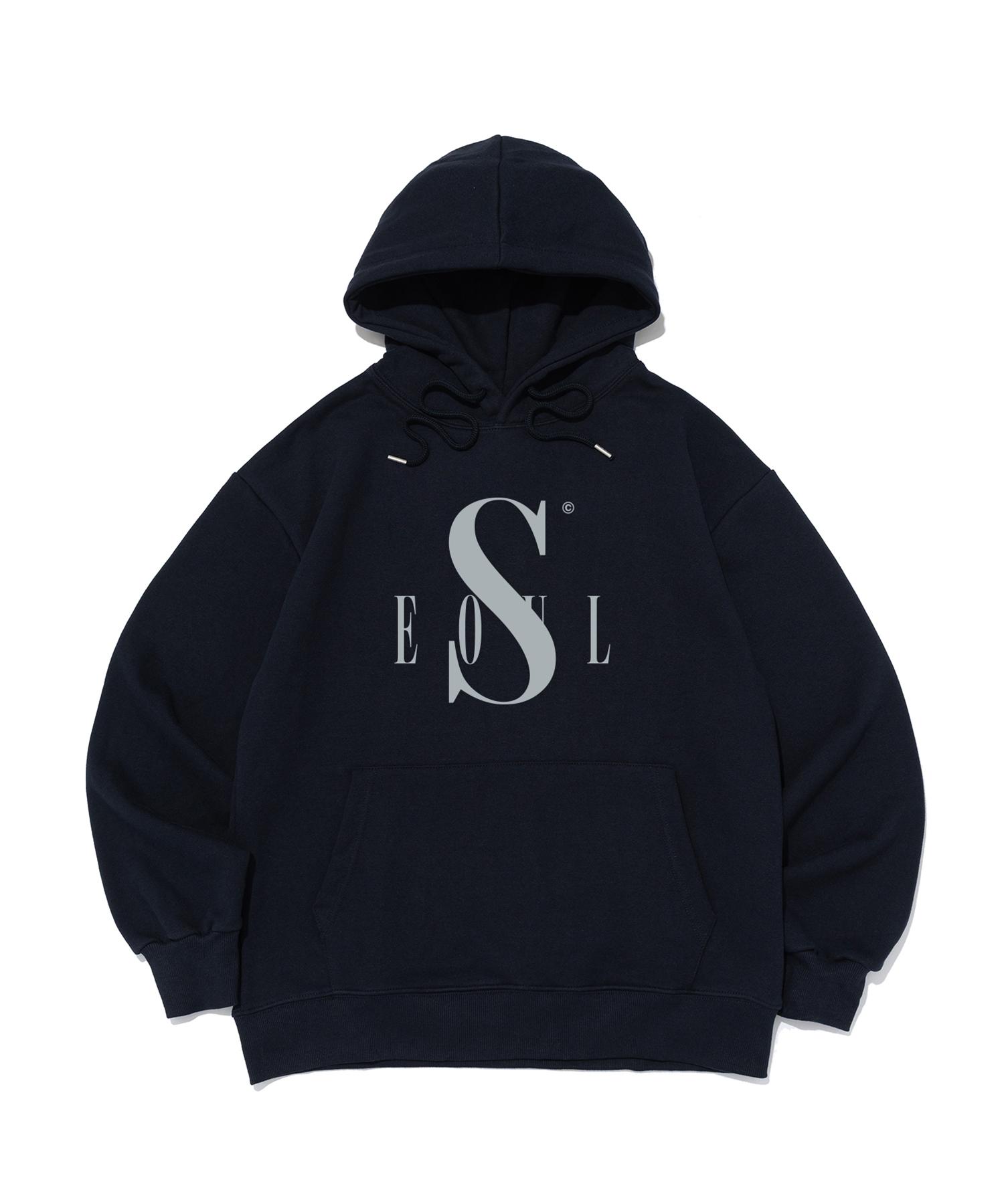 Seoul Apparel Modified Logo Hoodie (Navy) S